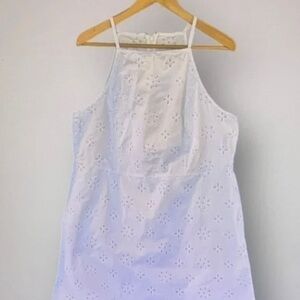 LOFT White Eyelet Midi Dress